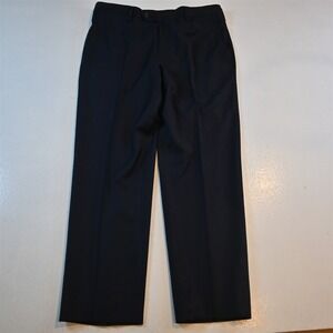 Byron 32x29 Black 100% Wool Flat Front Slim Dress Mens Pants